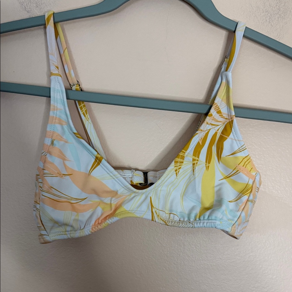 wild fable Light Blue Tropical Leaf Bralette Swim Top